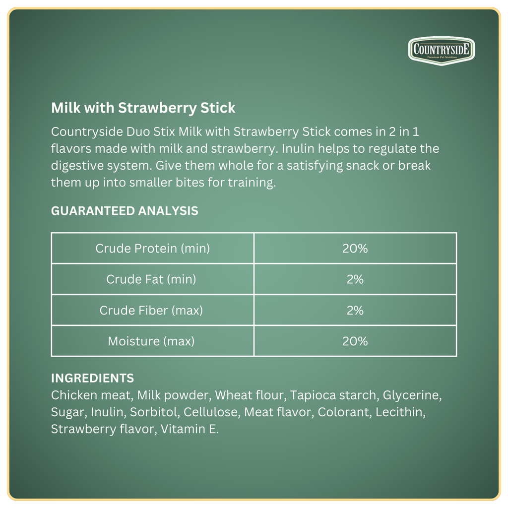 Countryside Duo Stick Milk with Strawberry 25g