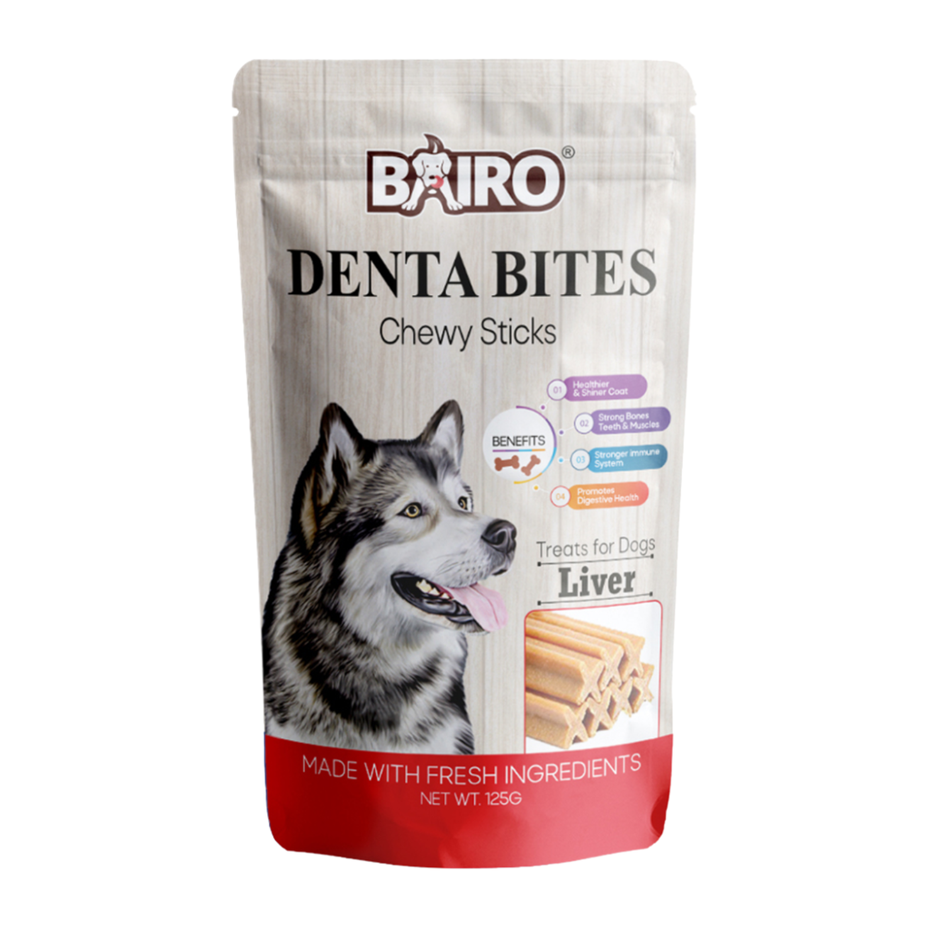 Bairo Denta Bites Chewy Sticks Liver 125g