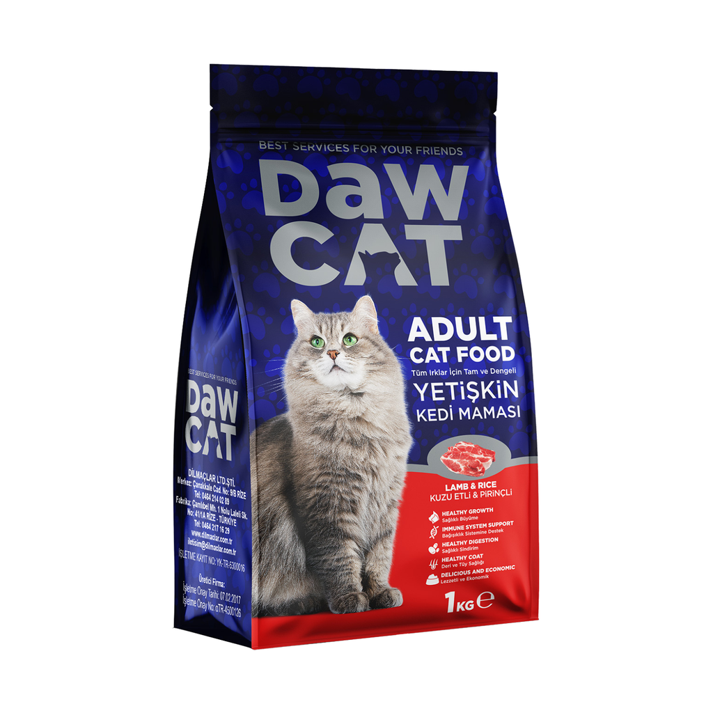 DawCat Adult Cat Food With Lamb Pieces 1kg 