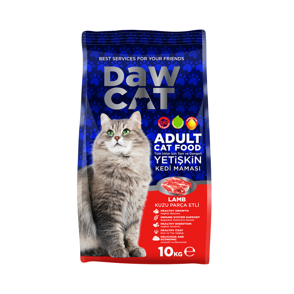 DawCat Adult Cat Food With Lamb Pieces 10kg 