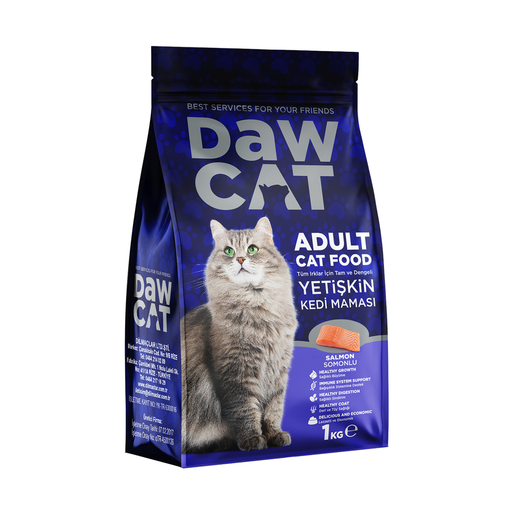 DawCat Adult Cat Food With Salmon 1kg 