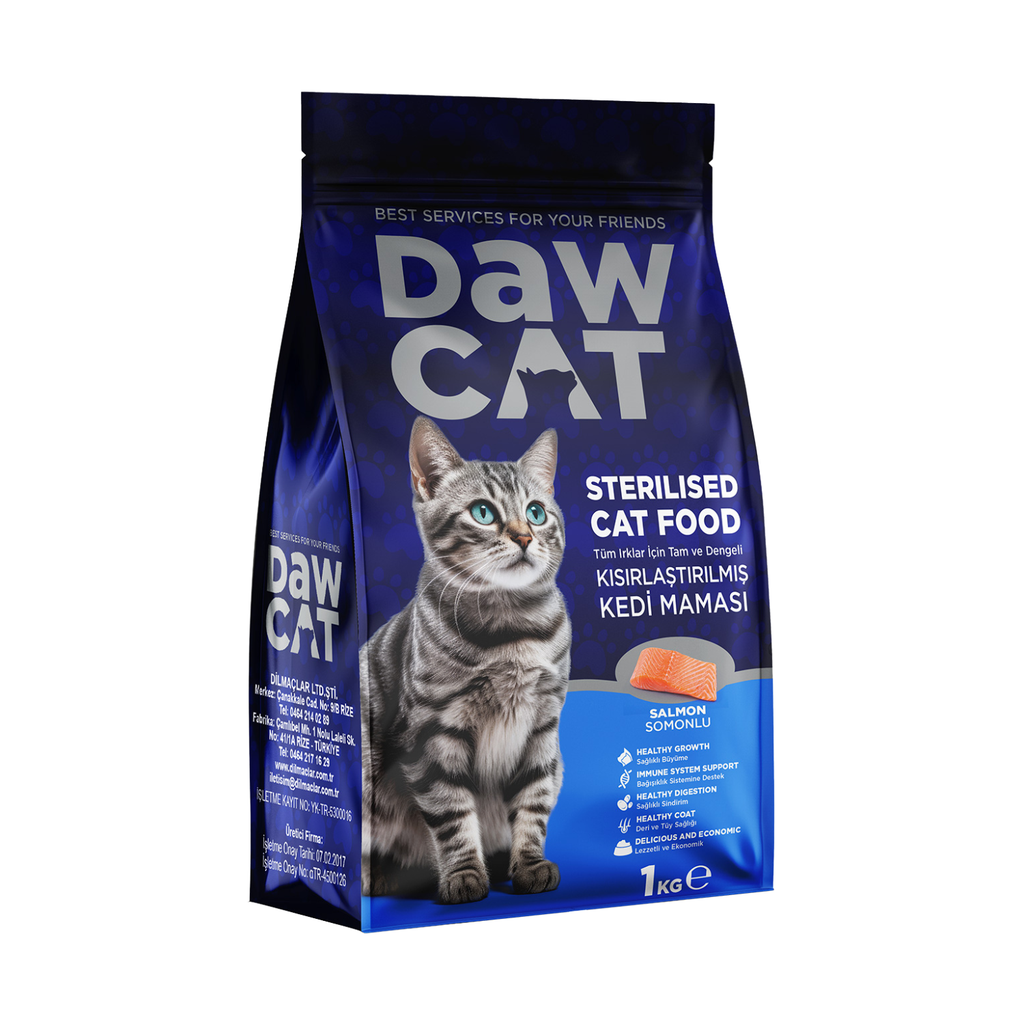 DawCat Adult Sterilised Cat Food  With Salmon 1kg 