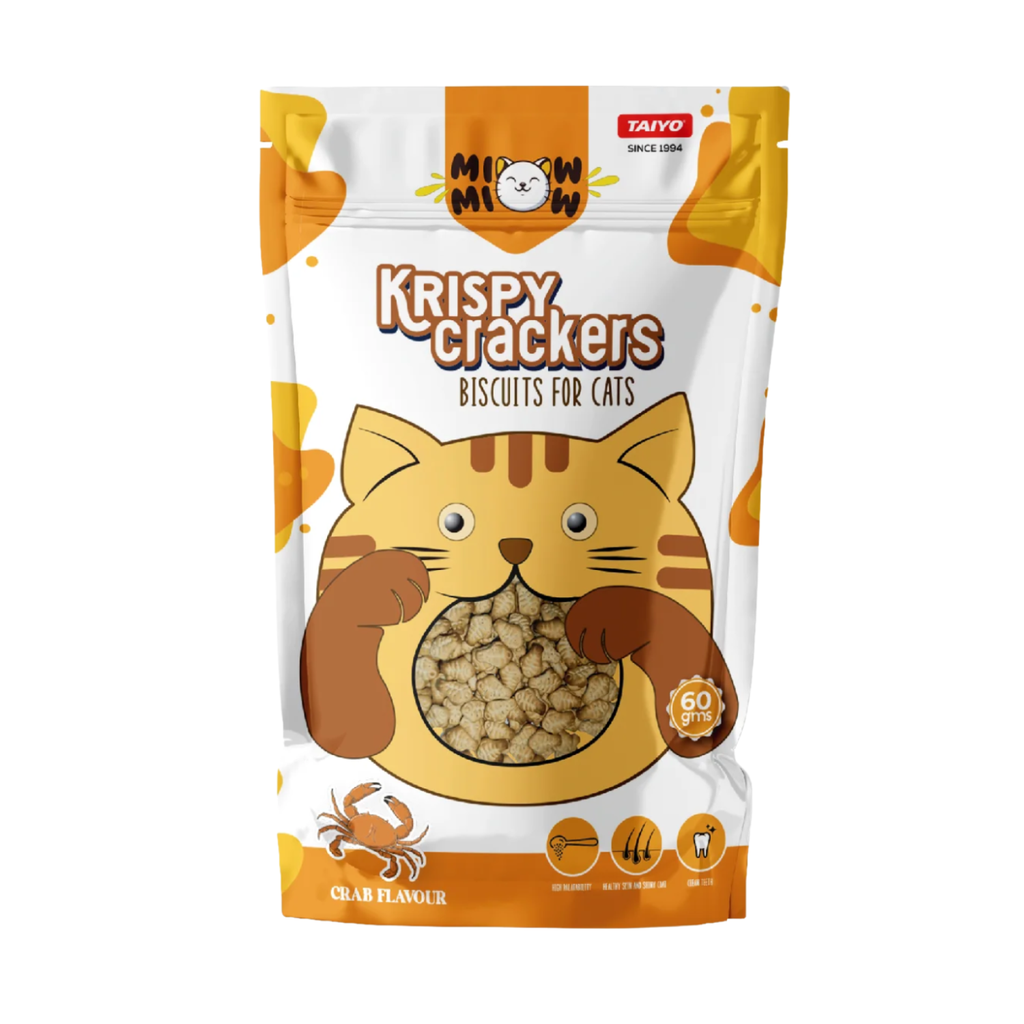 MiowMiow Krispy Crackers Biscuits for Cats Crab Flavour 60g