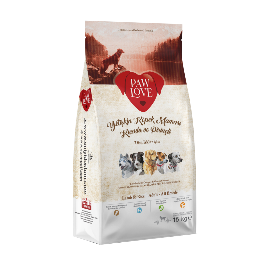 Paw Love Adult Dog Food Lamb & Rice 15Kg