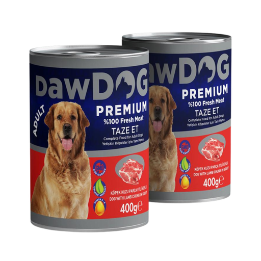 [8698726982254] DawDog Dog Wet Food Canned Pieces Lamb 400g