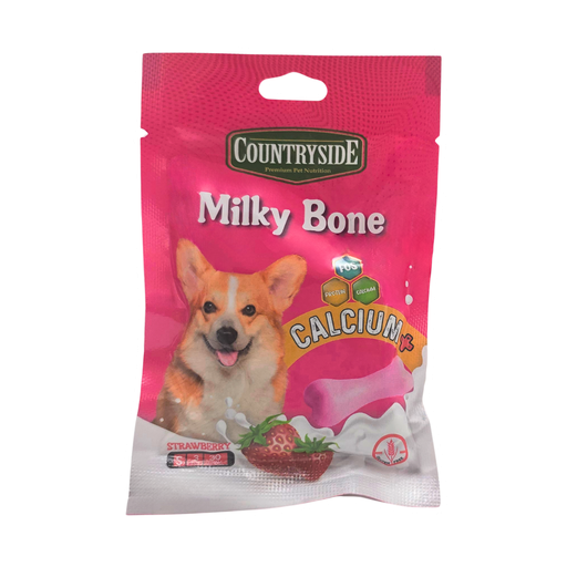 [8904285516169] Countryside Milky Bone Strawberry Flavor Small 30g