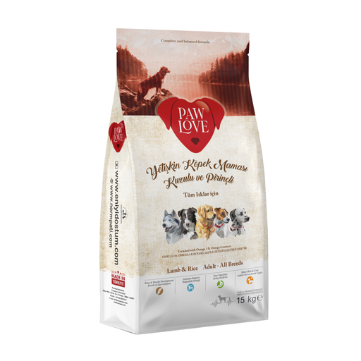 [8683262490592] Paw Love Adult Dog Food Lamb & Rice 15Kg